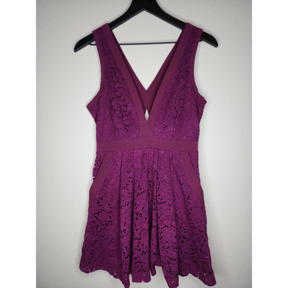 Free People Lace Burgundy Dress Size XS With Pockets